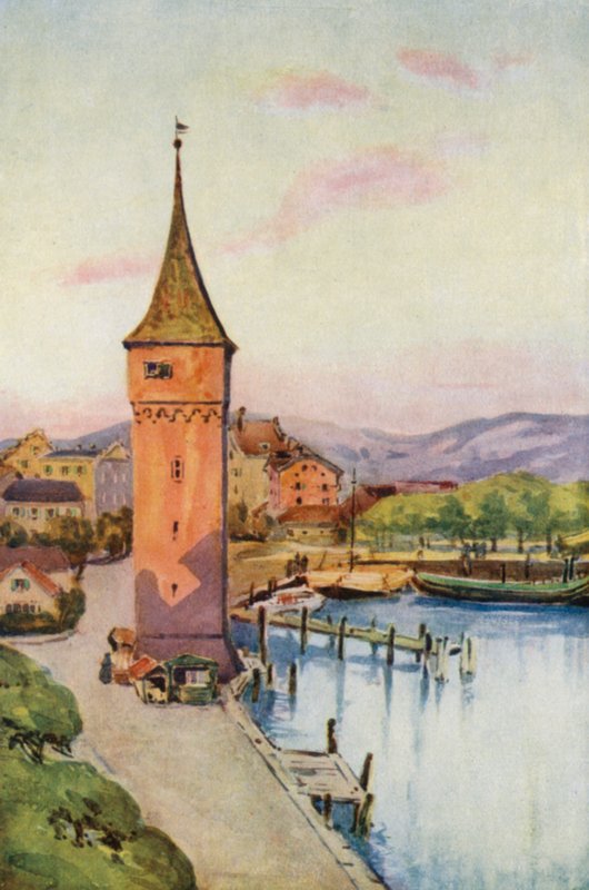 De Rijn: De Toren van Lindau aan de Bodensee, Meer van Konstanz door Effie Jardine