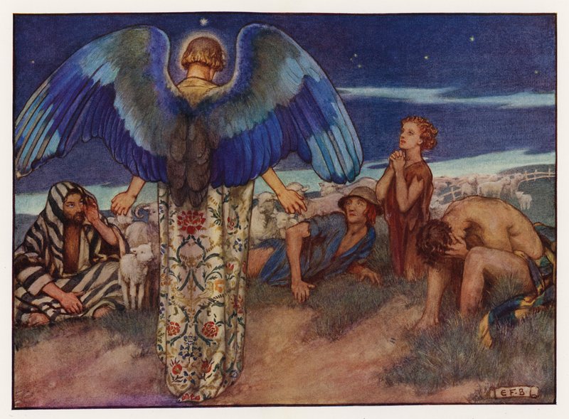 Kerstliederen: Terwijl Herders Keken door Eleanor Fortescue Brickdale