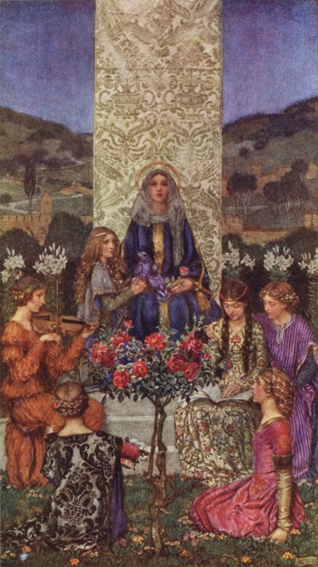 Onze dame zingt Magnificat, Met tonen die zoet overtreffen door Eleanor Fortescue Brickdale