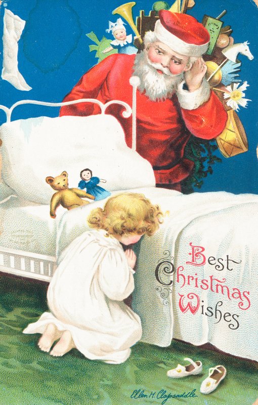 Amerikaanse Kerstkaart door Ellen Hattie Clapsaddle
