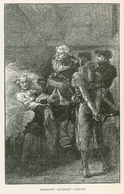 De dood van sergeant Dunham (gravure) door Elviro Michael Andriolli