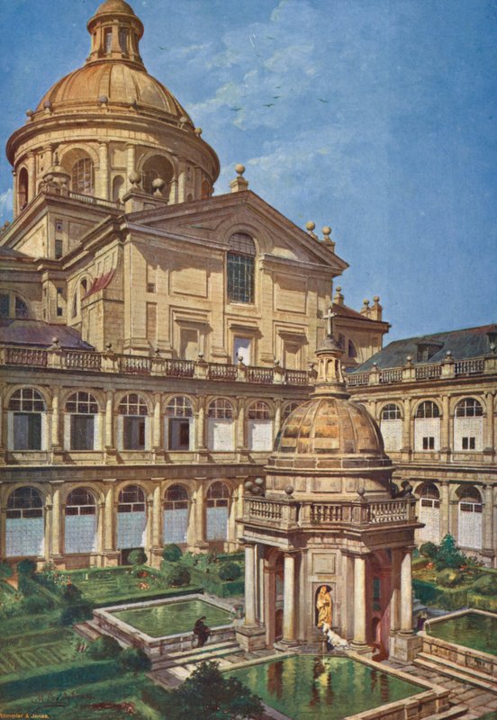 El Escorial: Patio de Los Evangelistas door Emilio Poy Dalmau