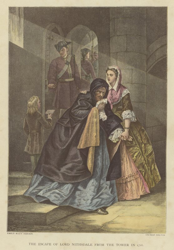 De ontsnapping van Lord Nithsdale uit de toren in 1716 door Emily Mary Osborn