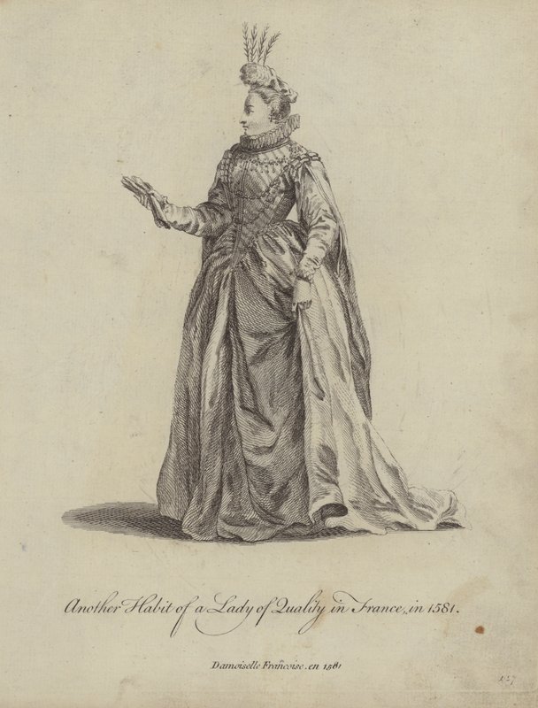 Nog een Kleding van een Dame van Kwaliteit in Frankrijk in 1581 door English School