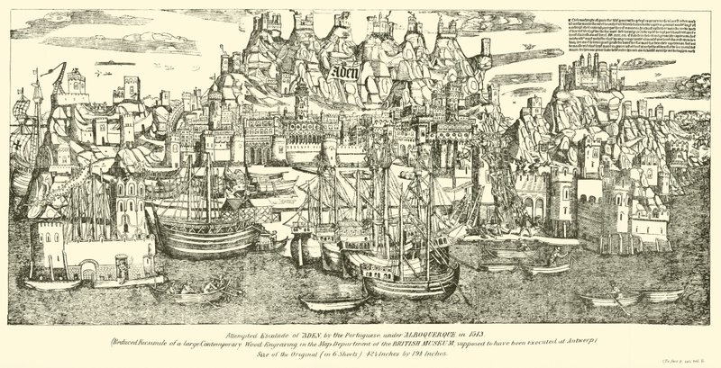 Poging tot bestorming van Aden door de Portugezen onder Alboquerque in 1513 door English School