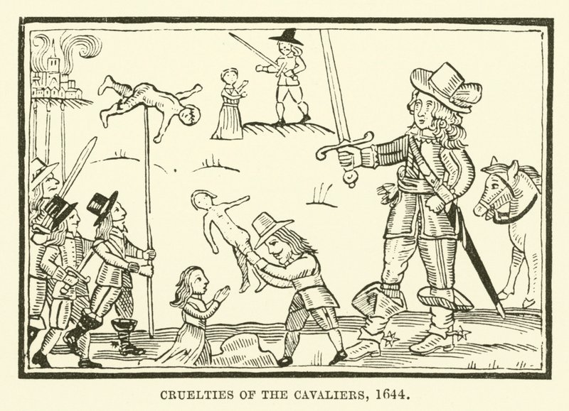 Wreedheden van de cavaliers, 1644 door English School