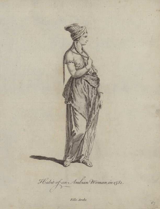Kleding van een Arabische Vrouw in 1581 door English School