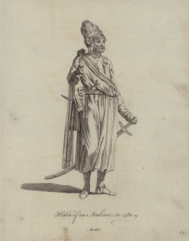 Kleding van een Arabier in 1581 door English School