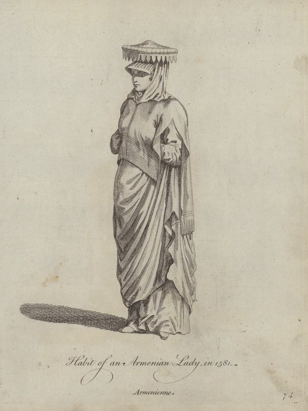Kleding van een Armeense Dame in 1581 door English School
