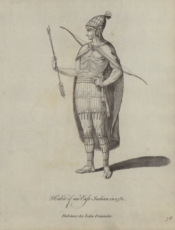 Kleding van een Oost-Indiër in 1581 door English School