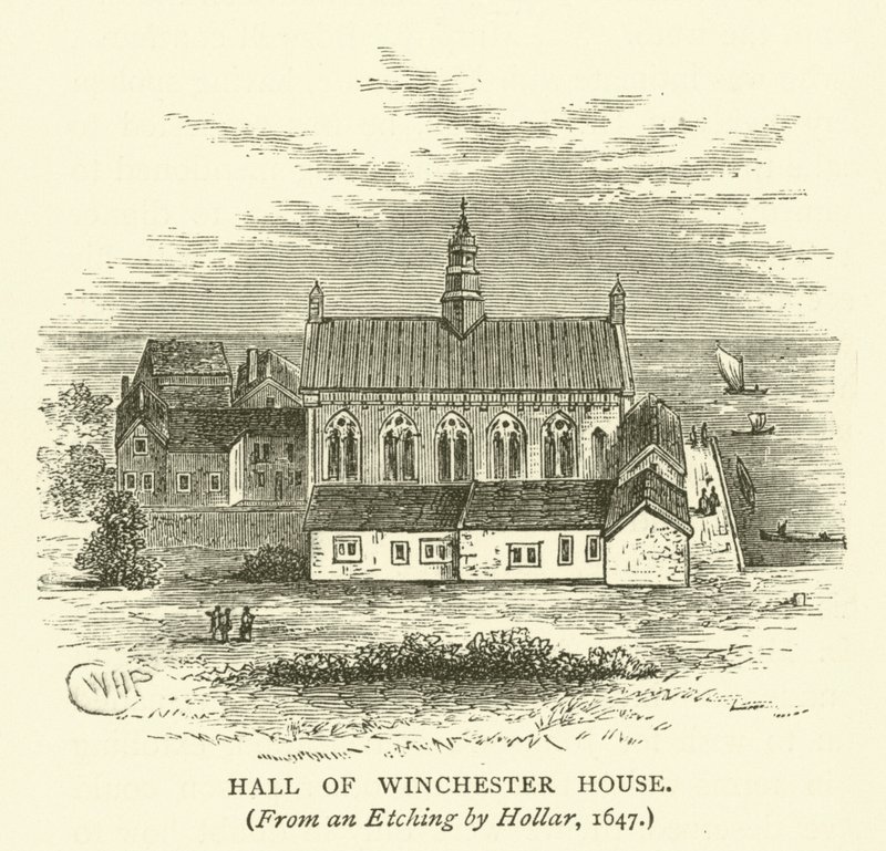 Hal van Winchester House, uit een ets van Hollar, 1647 door English School