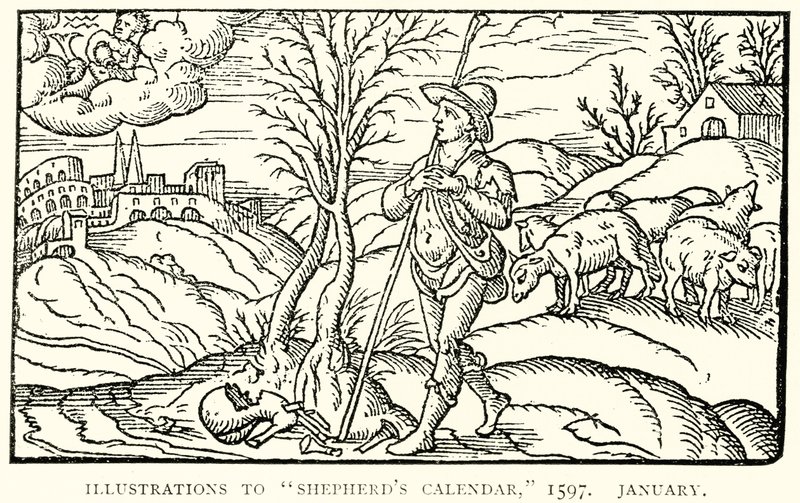 Illustraties bij De Herderkalender, 1597. Januari door English School