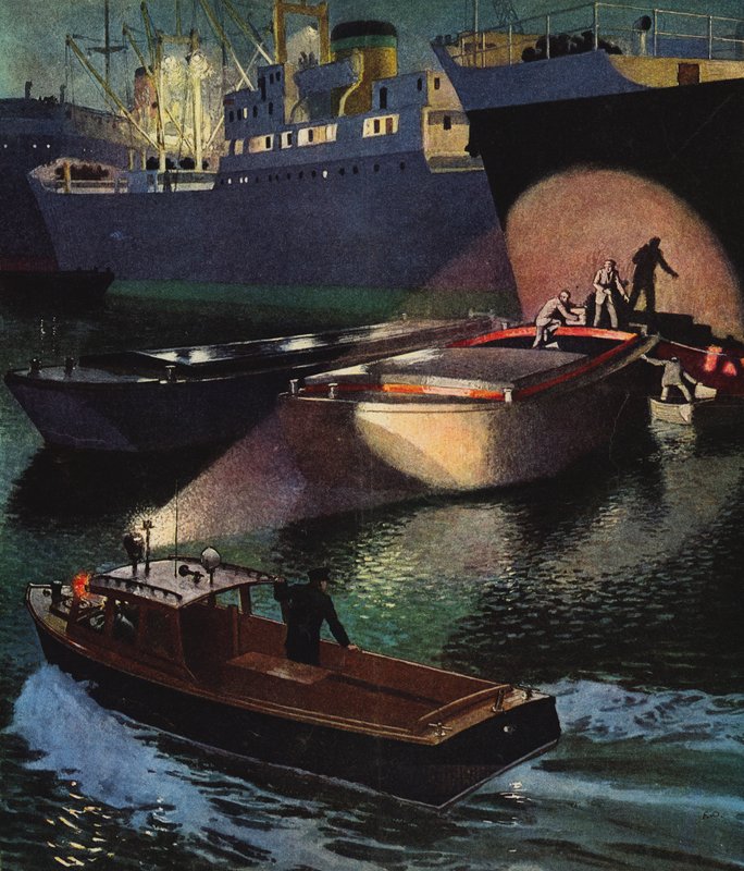 Londense rivierpolitie in actie, jaren 1960 door English School