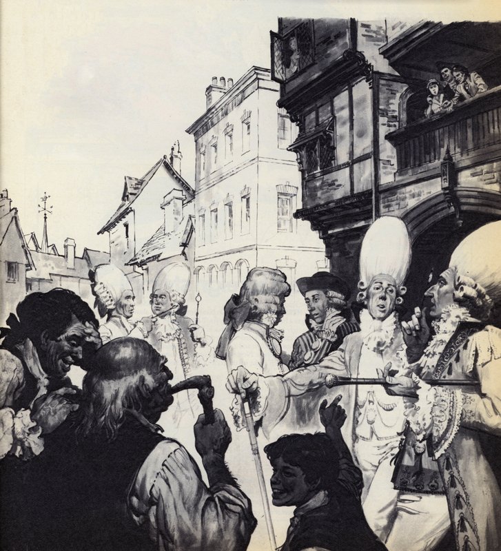 Macaronis waren een van de bezienswaardigheden van Londen en Bath door English School