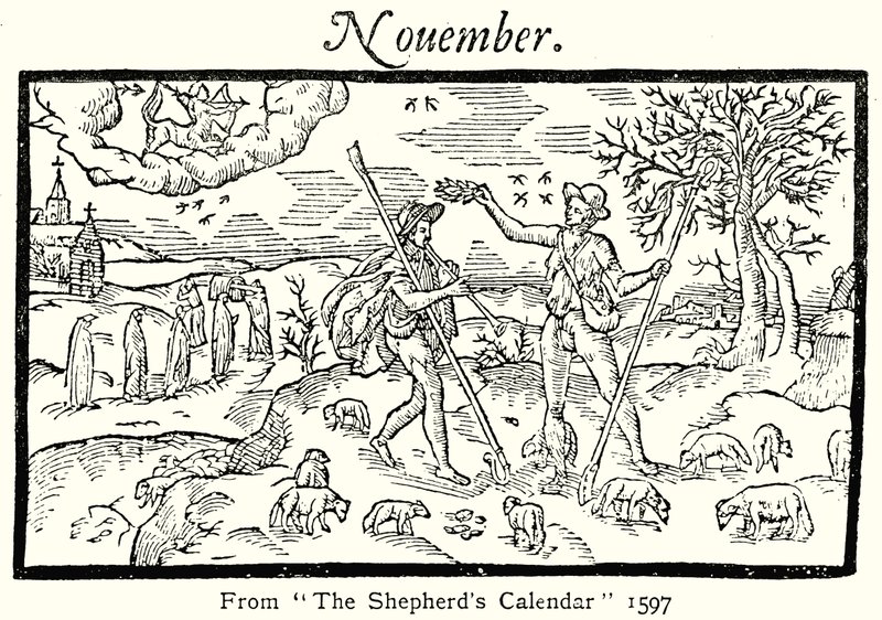 November, uit De Herderkalender, 1597 door English School