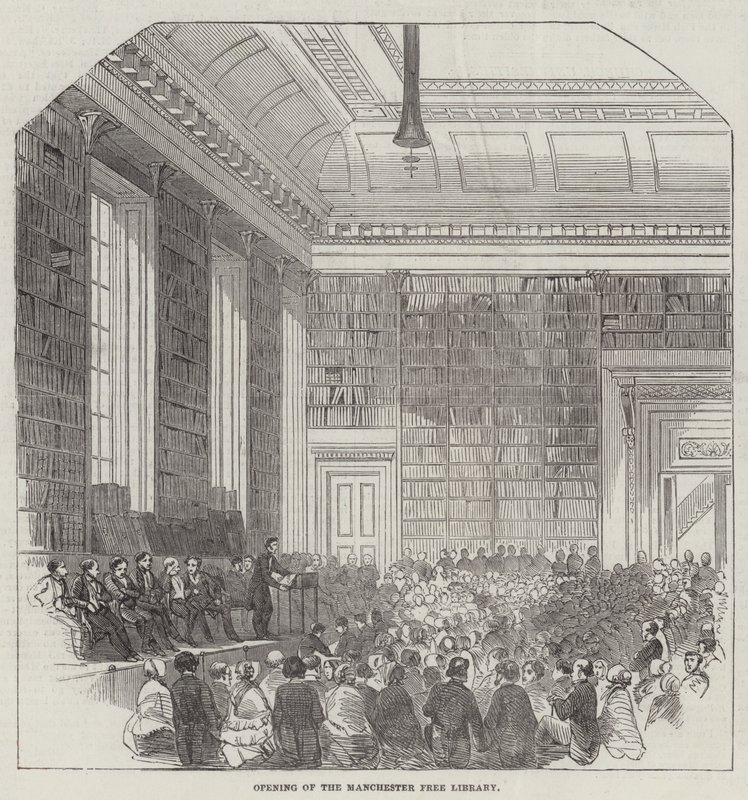 Opening van de Manchester Free Library door English School