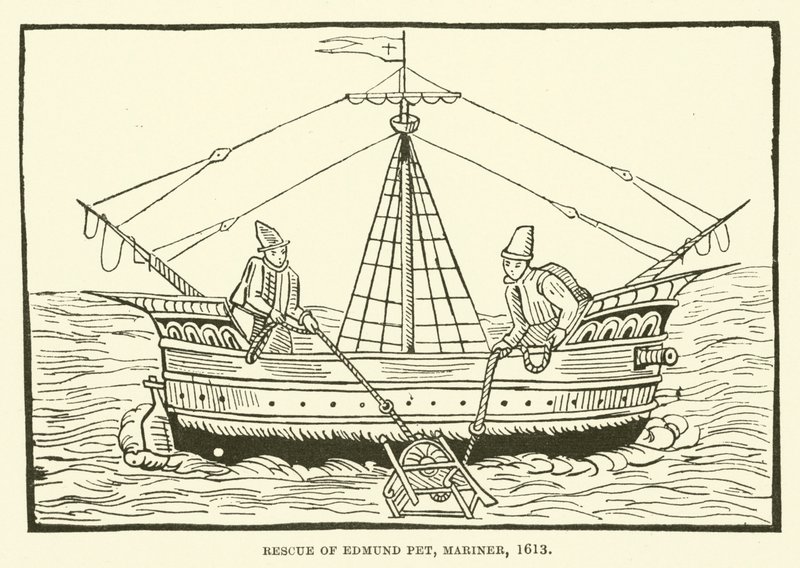 Redding van Edmund Pet, zeeman, 1613 door English School