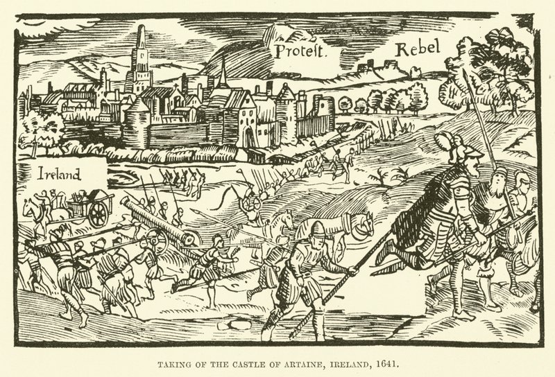 Inname van het kasteel van Artaine, Ierland, 1641 door English School