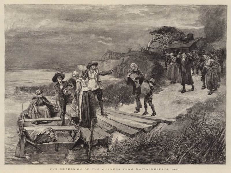 De verdrijving van de Quakers uit Massachusetts, 1660 door English School