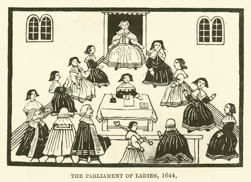 Het parlement van dames, 1644 door English School