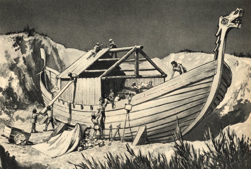 Vikingschip begrafenis door English School