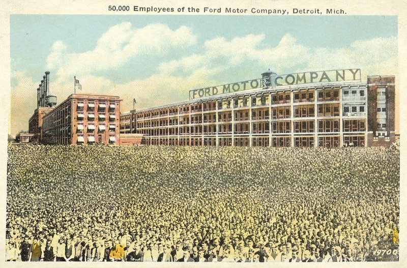 50.000 werknemers van de Ford Motor Company, Detroit, Michigan door English Photographer