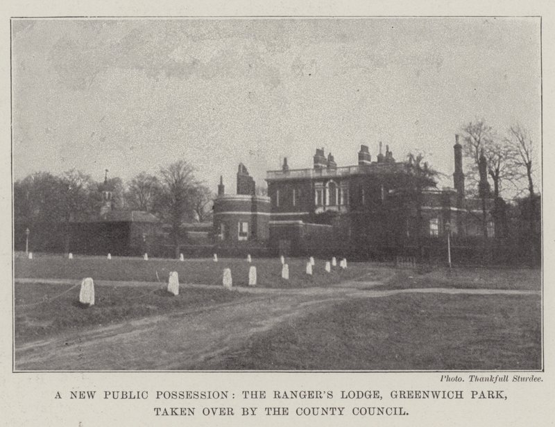 Een nieuwe openbare aanwinst, de Rangers Lodge, Greenwich Park, overgenomen door de County Council door English Photographer