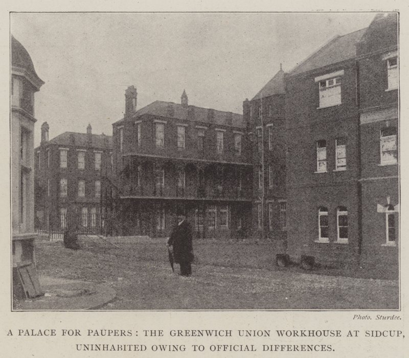 Een paleis voor armen, het Greenwich Union-werkhuis in Sidcup, onbewoond vanwege officiële meningsverschillen door English Photographer