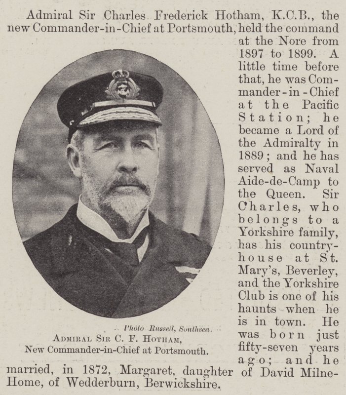 Admiraal Sir C F Hotham, nieuwe opperbevelhebber in Portsmouth door English Photographer
