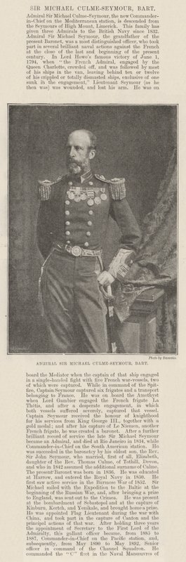 Admiraal Sir Michael Culme-Seymour, Baronet door English Photographer