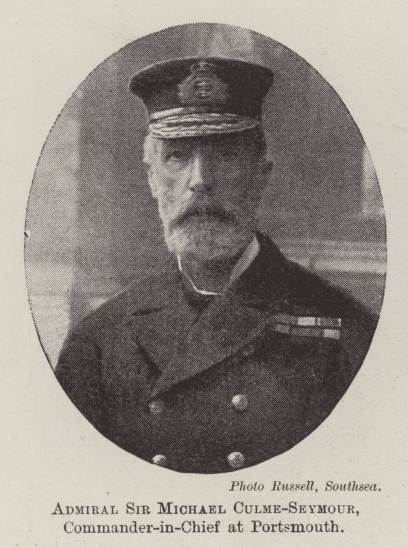 Admiraal Sir Michael Culme-Seymour, opperbevelhebber in Portsmouth door English Photographer