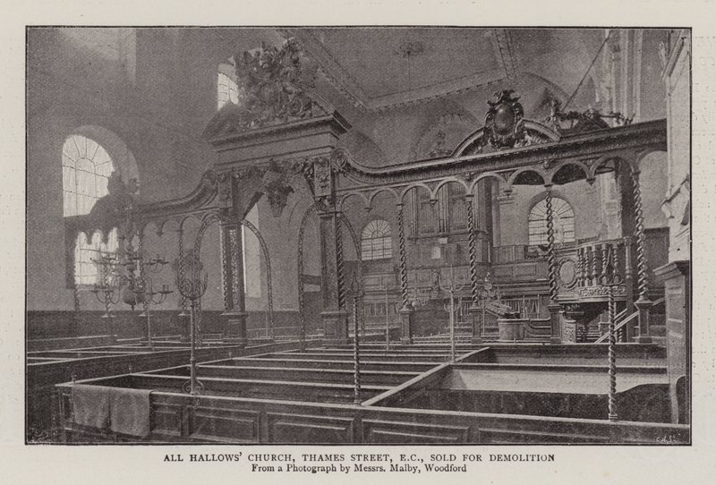 All Hallows Church, Thames Street, EC, verkocht voor sloop door English Photographer