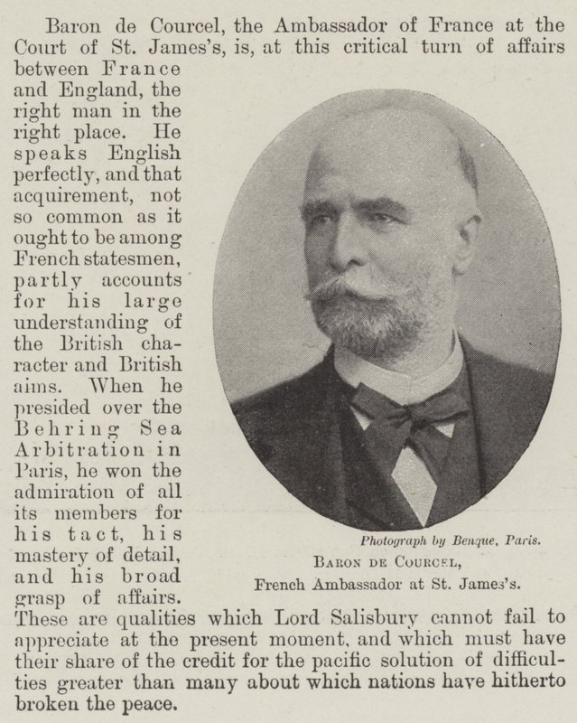 Baron de Courcel, Franse ambassadeur in St. James door English Photographer