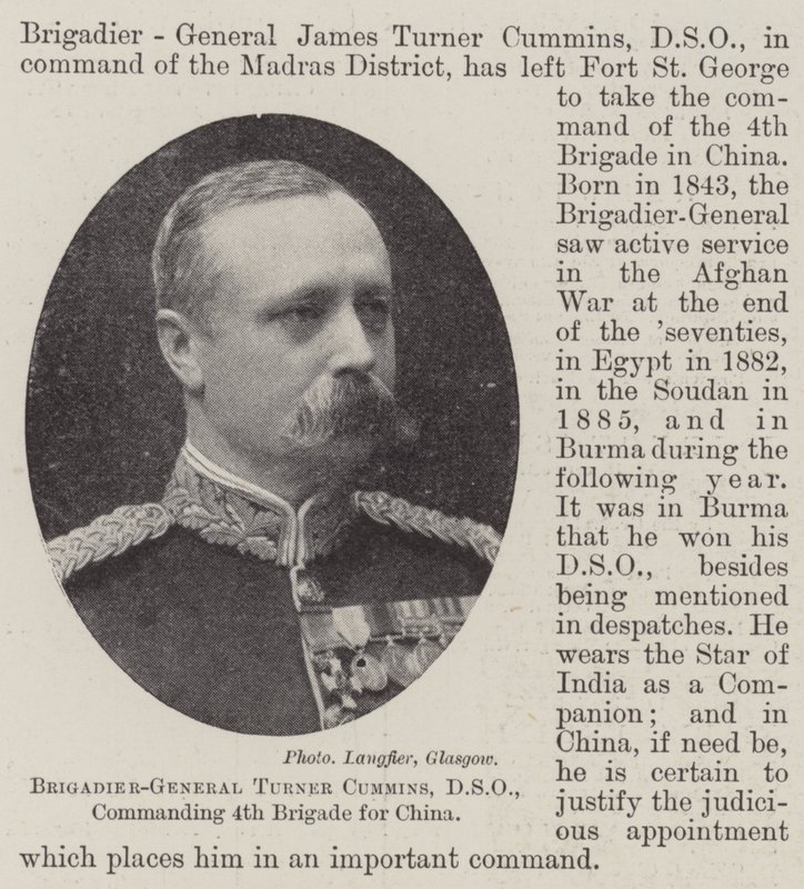 Brigadegeneraal Turner Cummins, DSO, bevelhebber van de 4e Brigade voor China door English Photographer
