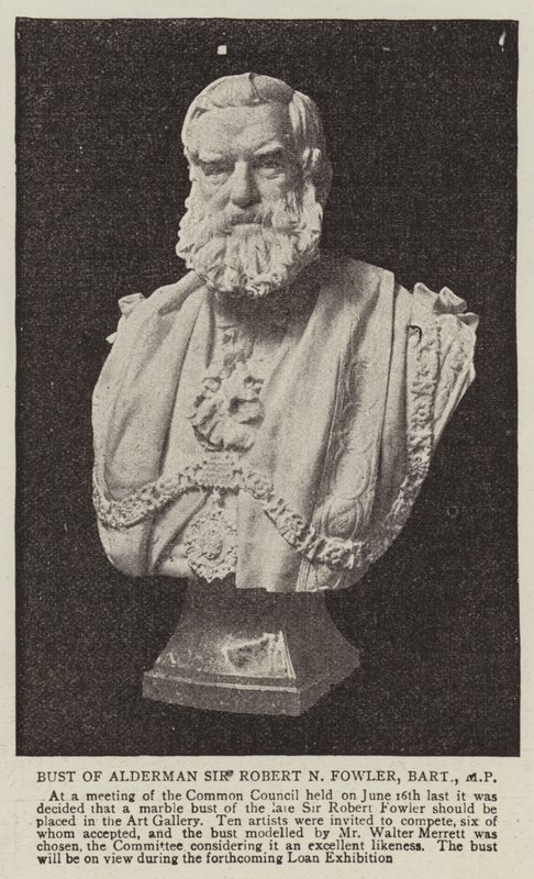 Buste van Wethouder Sir Robert N Fowler, Baronet, MP door English Photographer