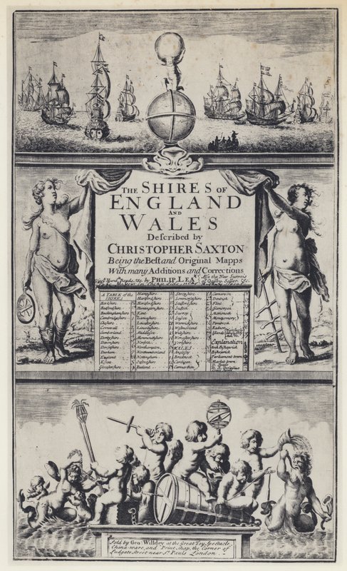 C Saxton, De Shires van Engeland, G Willdey door English Photographer