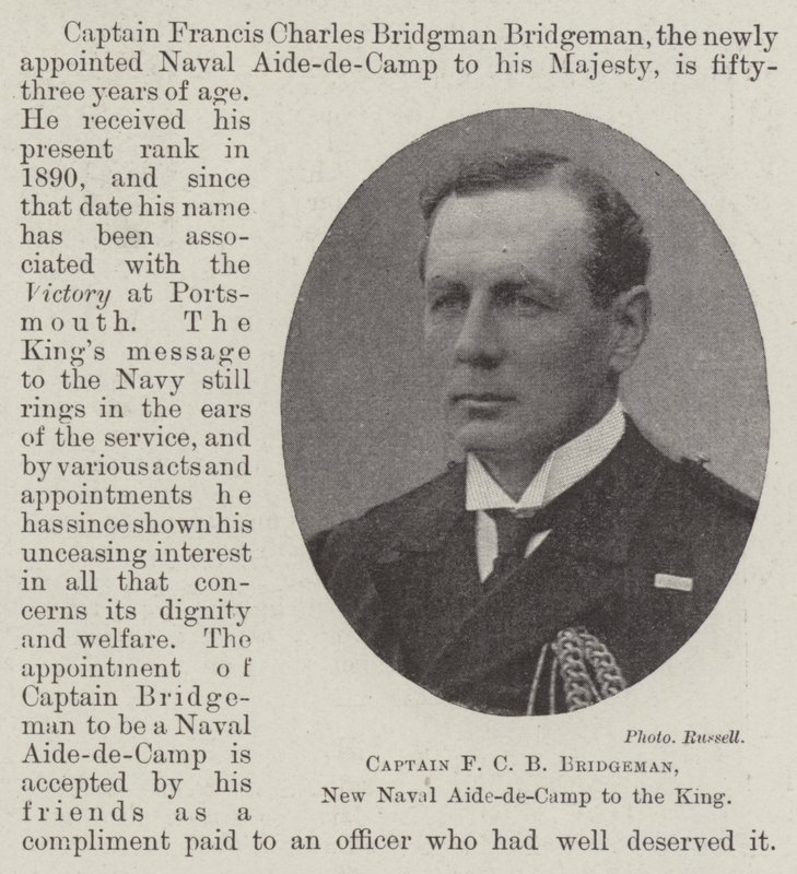 Kapitein F C B Bridgeman, Nieuwe Marine Adjudant van de Koning door English Photographer