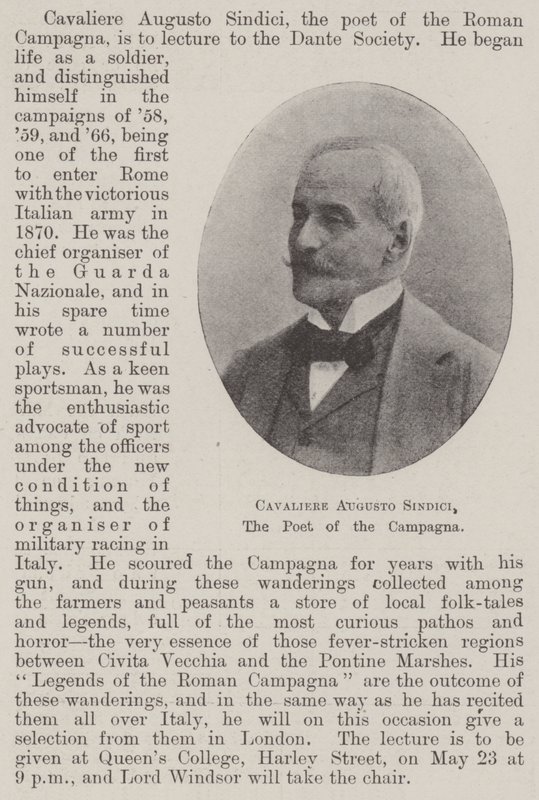 Cavaliere Augusto Sindici, de dichter van de Campagna door English Photographer