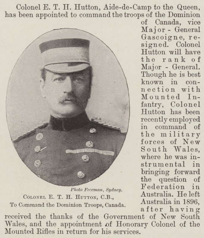 Kolonel E T H Hutton, CB, om het Dominion Troepen, Canada te bevelen door English Photographer