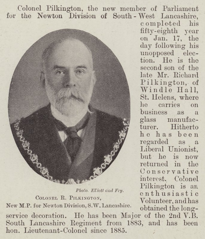 Kolonel R Pilkington, nieuw parlementslid voor Newton Division, SW Lancashire door English Photographer
