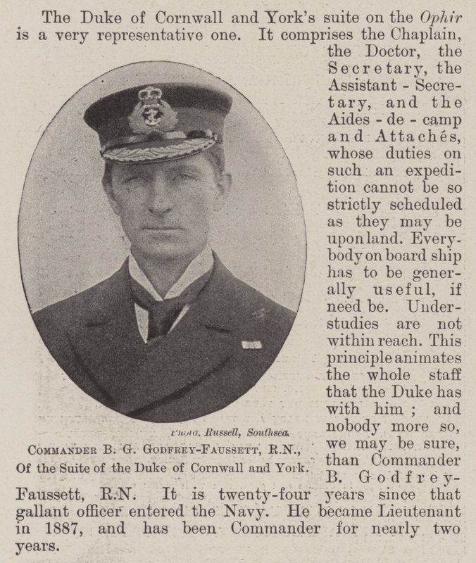 Commandant B G Godfrey-Faussett, RN, van de Suite van de Hertog van Cornwall en York door English Photographer
