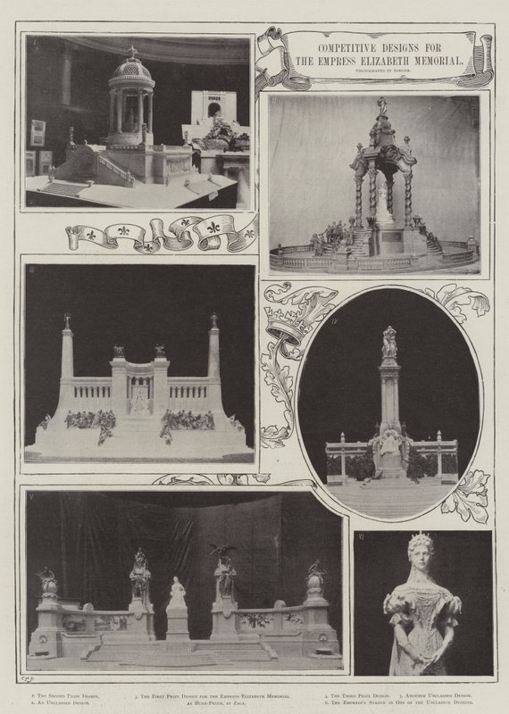Competitieve ontwerpen voor het Empress Elizabeth Memorial door English Photographer