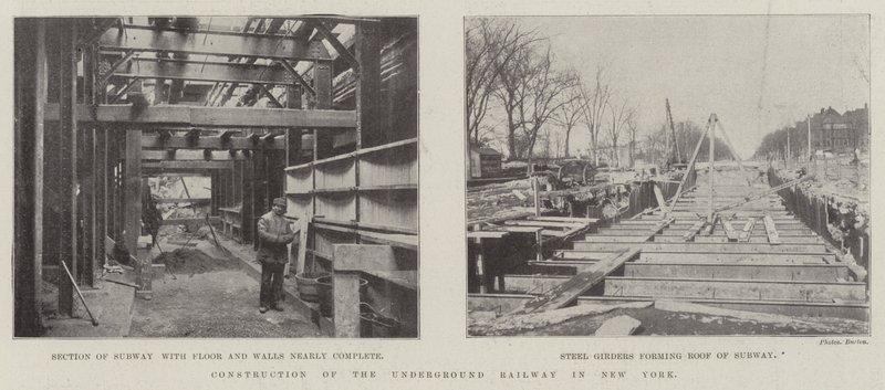 De bouw van de ondergrondse spoorweg in New York door English Photographer