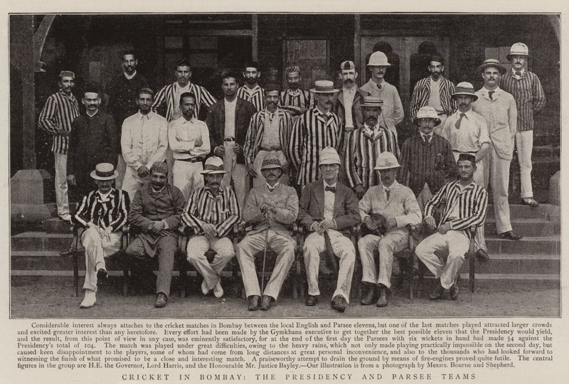 Cricket in Bombay, de Presidency en Parsee teams door English Photographer