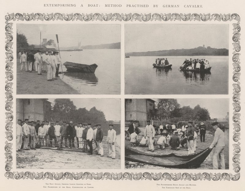 Een Boot Improviseren, Methode toegepast door Duitse Cavalerie door English Photographer