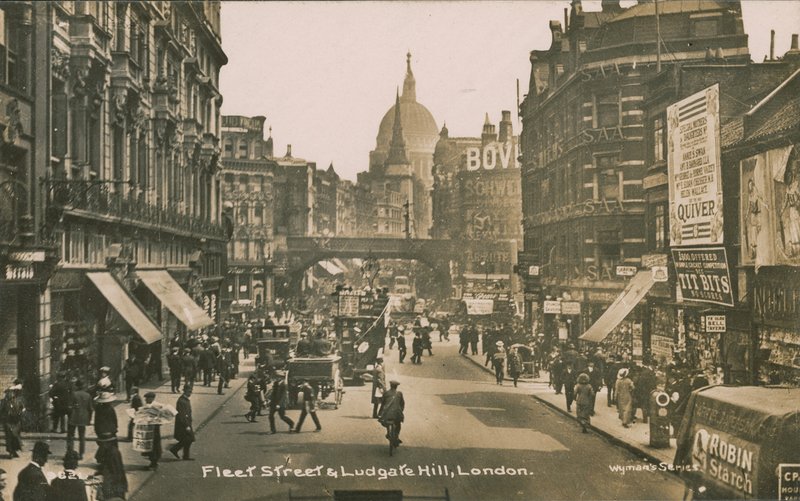 Fleet Street en Ludgate Hill, Londen door English Photographer