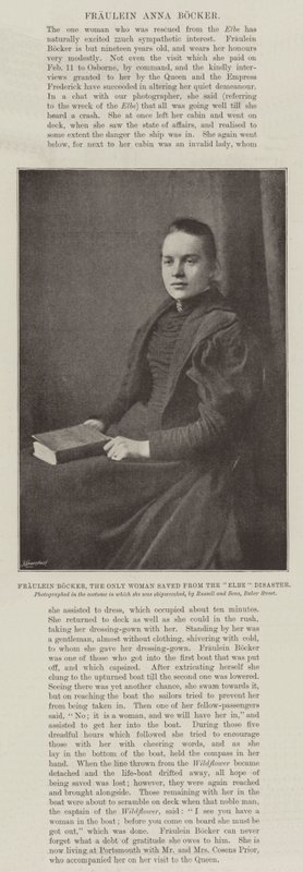 Fräulein Bocker, de enige vrouw die gered werd van de Elbe-ramp door English Photographer
