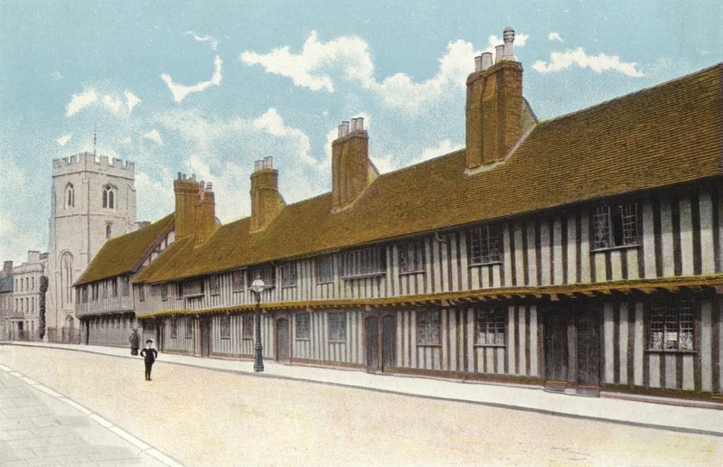 Guild Chapel, Grammar School, en Alms Houses, Stratford-on-Avon door English Photographer