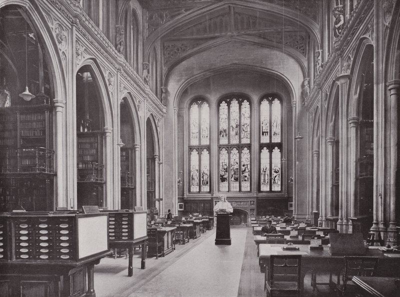 Guildhall Bibliotheek, met Buste van Chaucer door English Photographer