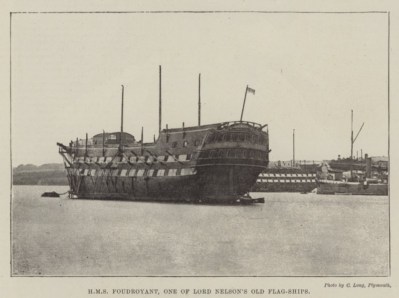 HMS Foudroyant, Een van de Oude Vlaggenschepen van Lord Nelson door English Photographer